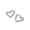 John Hardy Sterling Silver Classic Chain Manah Textured Heart Hoop Earrings In Silver
