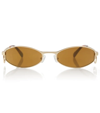 Marine Serre Ms X Vuarnet Ovale Vizionizer-brille Mit Wirbelrahmen Aus Goldstahl In Gold