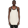 RICK OWENS OFF-WHITE & BLACK BANDED TANK TOP