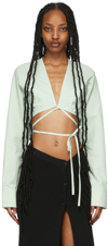 Christopher Esber Green Magyar Cropped Shirt In Mint