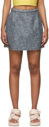 Red Valentino Fluted Herringbone Tweed Mini Skirt In B01 Blu
