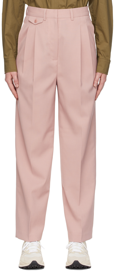 The Frankie Shop Gelso Pleated Tencel-blend Straight-leg Pants In Pink