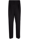 SAINT LAURENT STRIPED STRAIGHT-LEG SILK TROUSERS