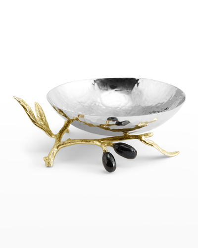 Michael Aram Olive Branch Catch All Bowl In Silver