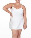 Rya Collection Plus Size Darling Lace-inset Silk Chemise In Ivory