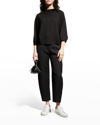 Theory Drawstring Mock Neck Sweater In Grm/otmlm