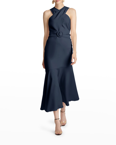 Sachin & Babi Naomi Halter Crepe Dress In Midnight