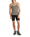 SAINT LAURENT MEN'S STRIPED LINEN-SILK TANK TOP