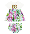DOLCE & GABBANA BABY COTTON DRESS AND BLOOMERS SET
