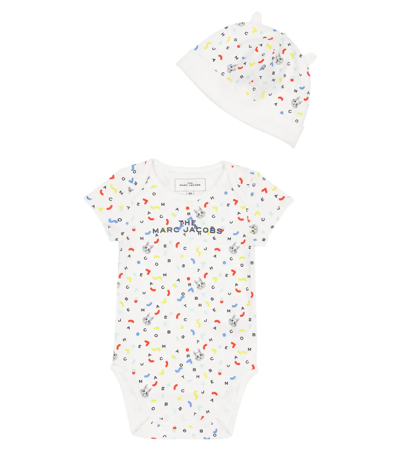 Marc Jacobs Baby Jersey Bodysuit And Hat Set In White