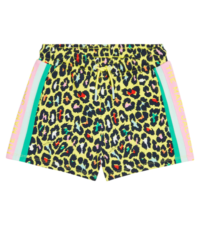 Marc Jacobs Kids' Leopard-print Jersey Shorts In Lemon