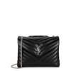 SAINT LAURENT LOULOU MEDIUM BLACK LEATHER SHOULDER BAG