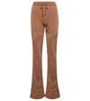 Nanushka Crochet Organic Cotton-blend Knitted Trousers In Brown