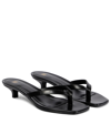 Totême Toteme Black Thong Sandal With Heel In Leather Women In Black