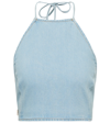 Magda Butrym Denim Halterneck Top In Blue