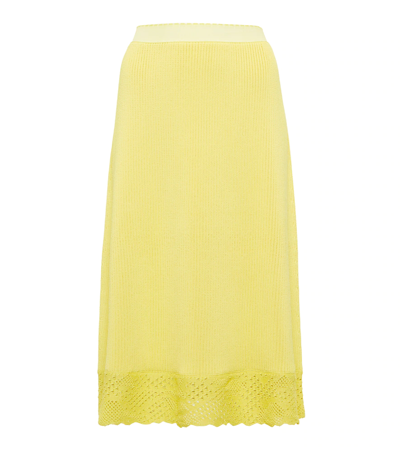 Balenciaga Rib-knit Slip Skirt In Yellow