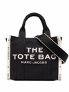 Marc Jacobs 'the Small Tote' Black Handbag With Jacquard Logo In Black