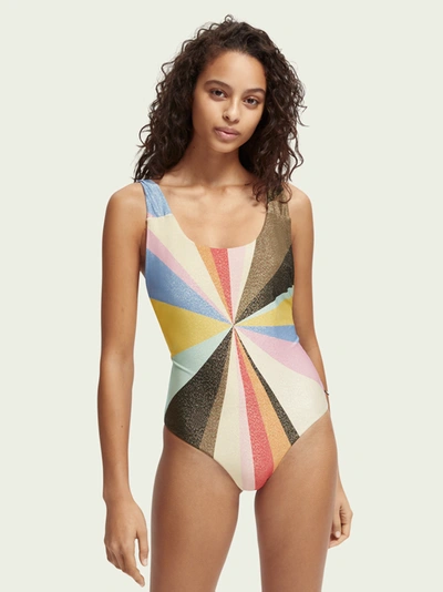 Scotch Soda Born To Love Printed Bathing Suit In Multicolour