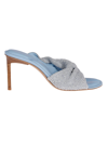 Jacquemus Bagnu Twisted-strap Terry And Leather Mules In 320