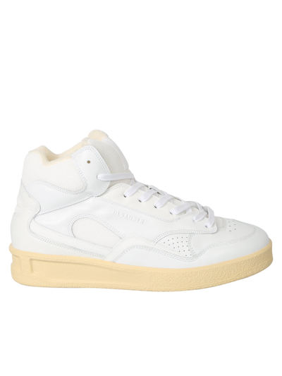 Jil Sander White High-top Leather Sneakers