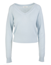 Sportmax Blue Fatuo V-neck Sweater In Azzurro
