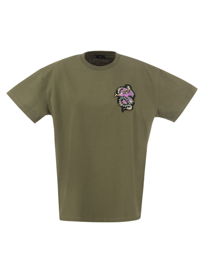 Etro Cotton T-shirt With Embroidery In Green