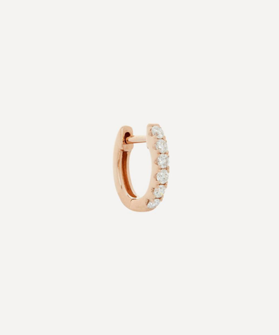 Roxanne First 14ct Small Chubby Diamond Single Huggie Hoop Earring In Rose Gold