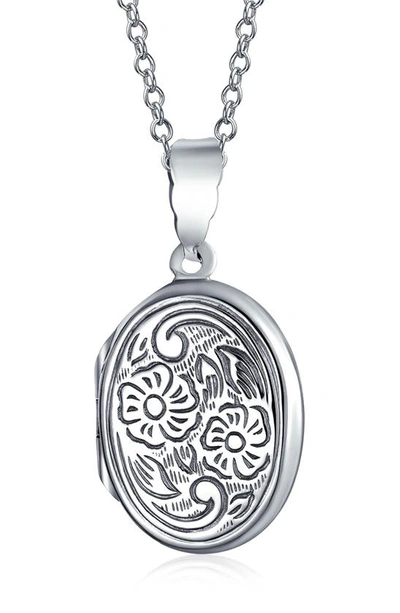 Bling Jewelry Sterling Silver Floral Pendant Necklace