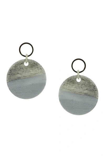 Olivia Welles Kaia Smoky Grey Hoop Earrings In Gold / Grey