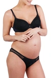 Cache Coeur Louise Maternity And Nursing Push-up Bra In Marine