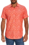 Robert Graham Highland Short Sleeve Button-up Shirt In Coral