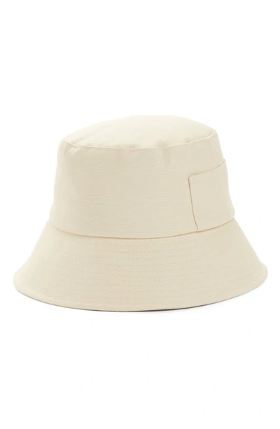Lack Of Color Utopia Wave Terry Bucket Hat In White