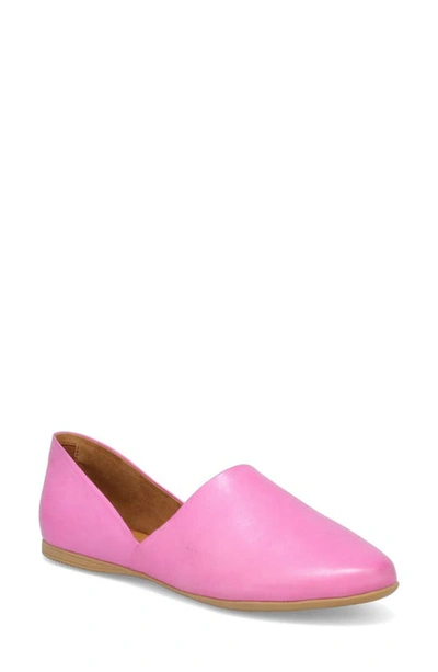 Miz Mooz Kimmy Flats Womens Fuchsia Leather Almond Toe Slip-on Rhs5345 In Pink
