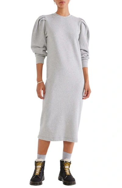 Etica Brisa Long Sleeve Cotton Blend Sweater Dress In Grey