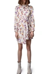 ZADIG & VOLTAIRE RIVAGE FLORAL PRINT LONG SLEEVE DRESS
