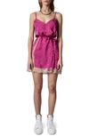 Zadig & Voltaire Reglisse Floral Silk Slipdress In Orchidee