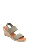 Andre Assous Women's Allison Strappy Espadrille Wedge Sandals In Black/ Beige