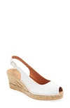 Toni Pons Croacia Espadrille Wedge In White Leather