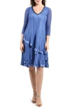 Komarov Layered Chiffon Dress In Fregatta Blue