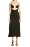 Saint Laurent Abito Midi In Noir