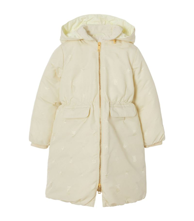 Burberry Babies' Kids Down-filled Star And Monogram Coat (6-8 Years) In White