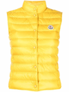 Moncler Liane Quilted Down Puffer Vest In Metallic