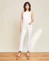 Veronica Beard Carson High Waist Flare Ankle Jeans In White