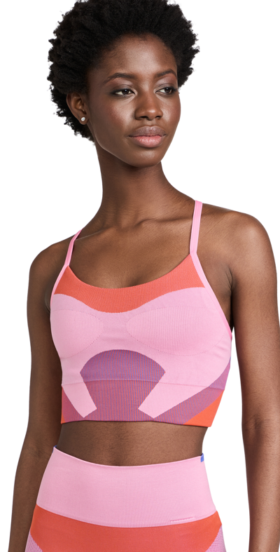 Adidas By Stella Mccartney Truestrength Yoga Knit 轻薄胸垫文胸 In Pink