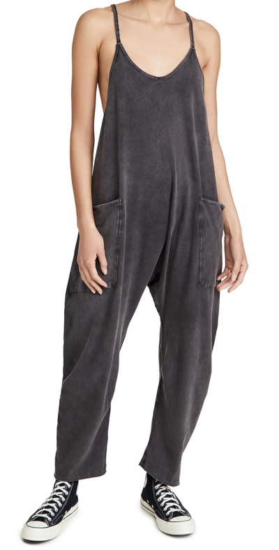 Fp Movement By Free People Hot Shot Onesie In Washed Black