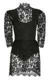 BRANDON MAXWELL WOMEN'S BUSTIER-DETAILED LACE MINI DRESS