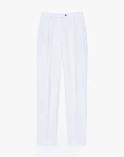 Lafayette 148 Double Face Wool Bridger Pant In White