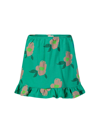 The Animals Observatory Kids Green Flowers Ferret Skirt In Green
