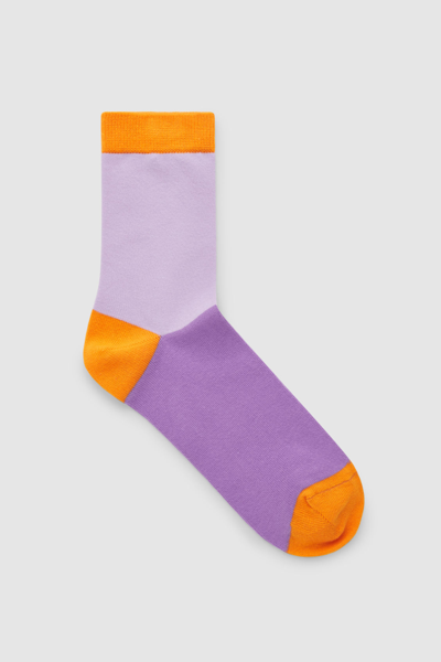 Cos Colour-block Socks In Purple