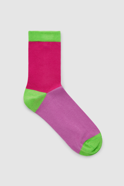 Cos Colour-block Socks In Pink